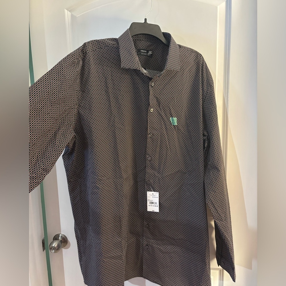 Men's J.Ferrar Patterned Button down Shirt Sz XXXL X tall 19-19 1/2 NWT